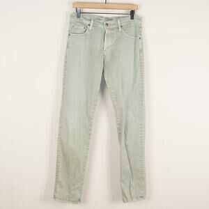 Adriano Goldschmied Tellis Modern Slim Fit 7 Year Sulfur Green Wash Jeans Sz 31